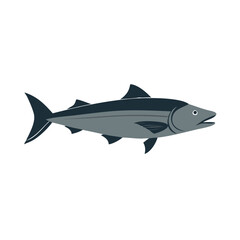 Isolated tuna fish illustration on a black background