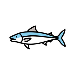 Stylized shark illustration on black background minimalistic design