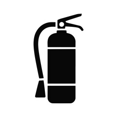 Fire Extinguisher Icon — Black & White Emergency Safety Symbol for Fire Protection