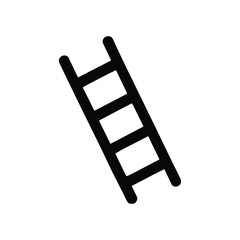 Black Silhouette of a Ladder Icon on White Background