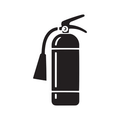 Fire Extinguisher Icon — Black & White Emergency Safety Symbol for Fire Protection