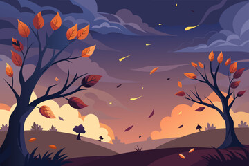 autumn landscape with trees
