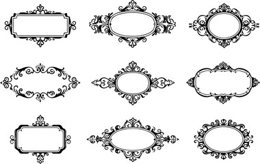 Vintage Ornamental Frame & Label Collection - Decorative Vector Design Set"