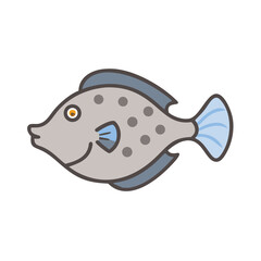 Simple cartoon illustration of a spotted tropical fish