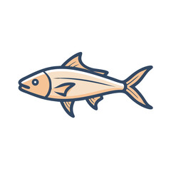 Illustration of a fish in blue and light orange