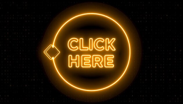 Click here neon sign graphic design
