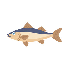 Flat design fish swimming on a black background
