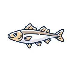 Stylized drawing of a fish with black background