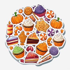 A Colorful Assortment of Festive Halloween Treats and Sweets