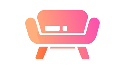 Modern armchair icon with gradient colors