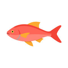 Isolated cartoon fish swimming on a black background