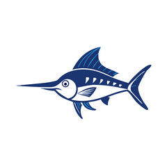 Blue marlin vector illustration on a black background