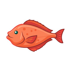 Cartoon red snapper illustration isolated on black background