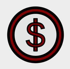 Obraz premium Dollar Sign Icon – Currency and Financial Symbol