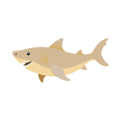 Cartoon shark vector graphic against dark black background