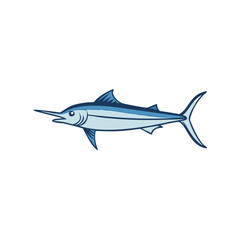Simple cartoon marlin illustration on a black background