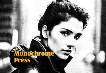 Monochrome Press Photo Effect