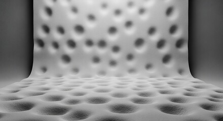 Abstract 3D rendered background with a dimpled surface, creating a modern and minimalist backdrop for design.