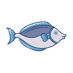 Stylized illustration of tropical fish on a black background