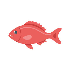 Isolated cartoon fish illustration on a black background