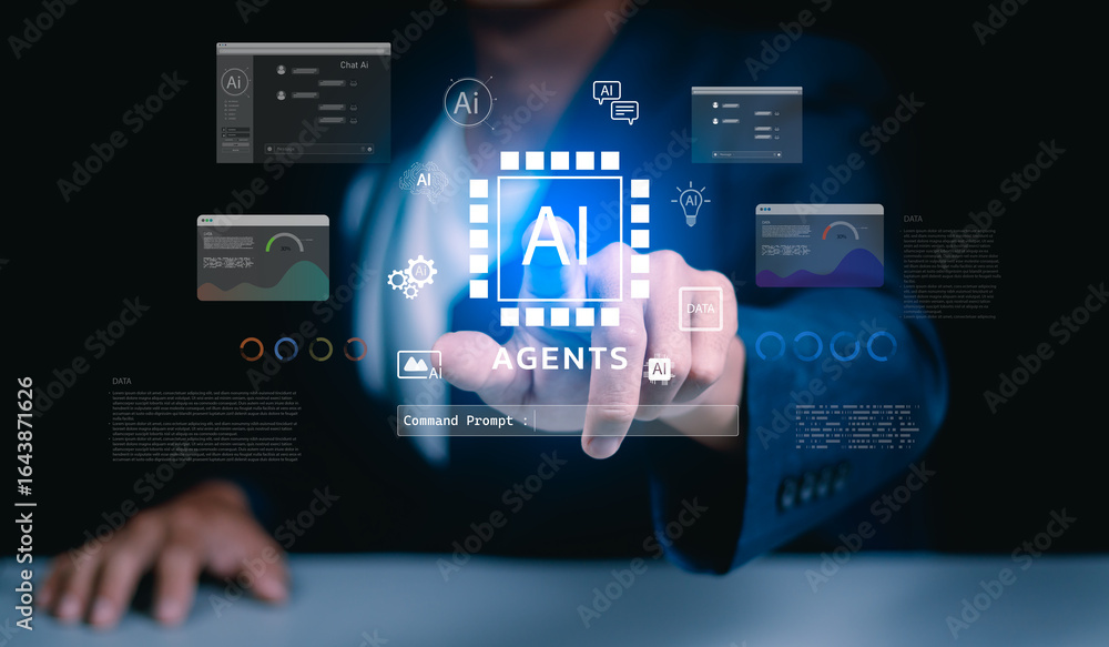 Poster ai agent for advanced data analytics and personal assistance. smart system for analyzing business gr