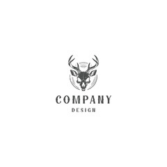 Deer logo icon design template flat vector