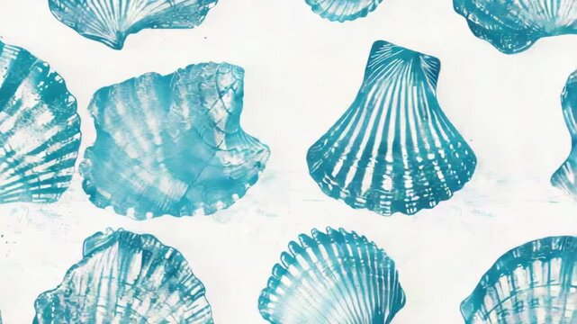 A collection of colorful sea shells on a white background