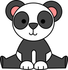 Cute Cartoon Panda  Illustration