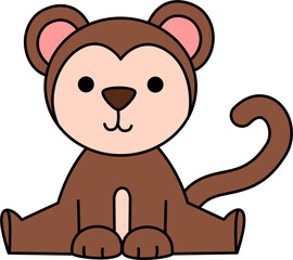 Cute Cartoon Monkey Illustration