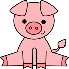 Cute Cartoon Pig Illustration