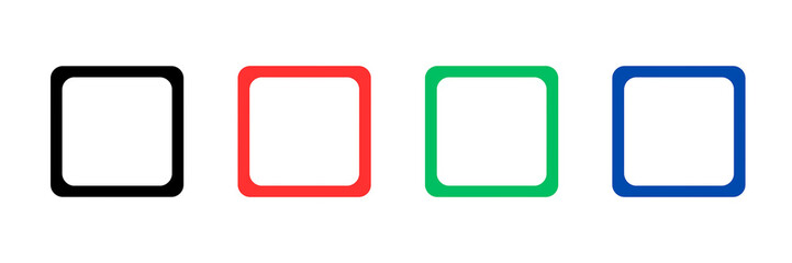 Set of square frame icons, set of squares, set of Web icons,