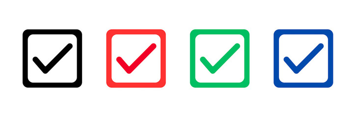 Icons of check mark, set of check mark, set of tick icons, tick symbol, select icons