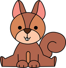 Cute Cartoon Squirrel Illustration