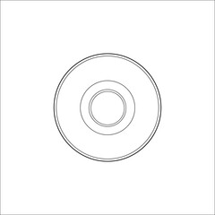 Clean vector illustration of a dinner plate isolated on white background isolated on transparent background