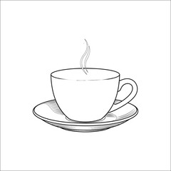 Stylized cup and berries illustration isolated on white background isolated on transparent background