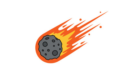 Vibrant Cartoon Meteor Streaking