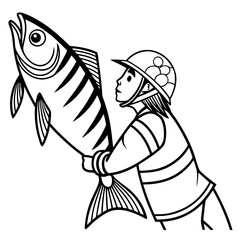 Vintage Colorful Fish Postcard – Retro Multicolor Marine Illustration Vector – Retro Multicolor Fish Artwork – Vintage Style Marine Life Postcard Vector – set of fish vector 