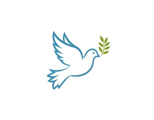 Obraz premium Dove with olive branch graphic design
