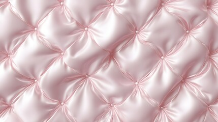 Fototapeta premium Detailed view of quilted, pink silk upholstery.