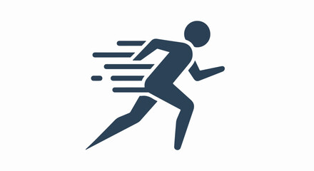 Running Man Icon Illustrating Speed and Motion