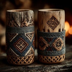 Rustic bamboo speakers with traditional charm high resolution picture