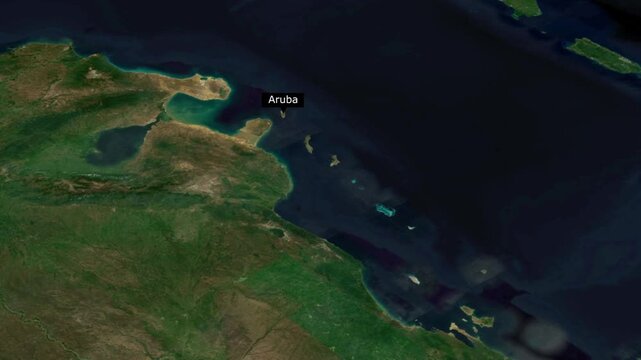 Aruba Border Line Map &ndash; Geographic Overview.