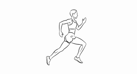 Line Art of Female Runner