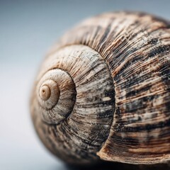 closeup of a snails shell with spirals clearly visible