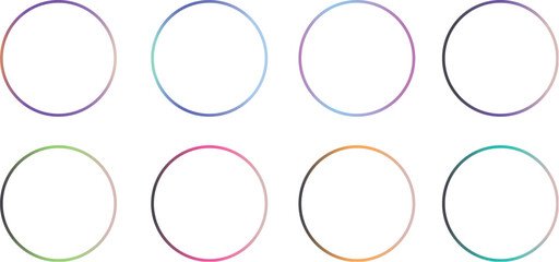 Modern Collection of Soft Gradient Purple Circular  Forms on a Clean White Canvas