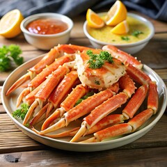 Crab Legs With Melted Butter Dip