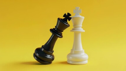 A pair of chess pieces sit side by side
