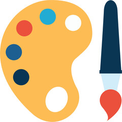 Fototapeta premium vector illustration of a paint palette with brush