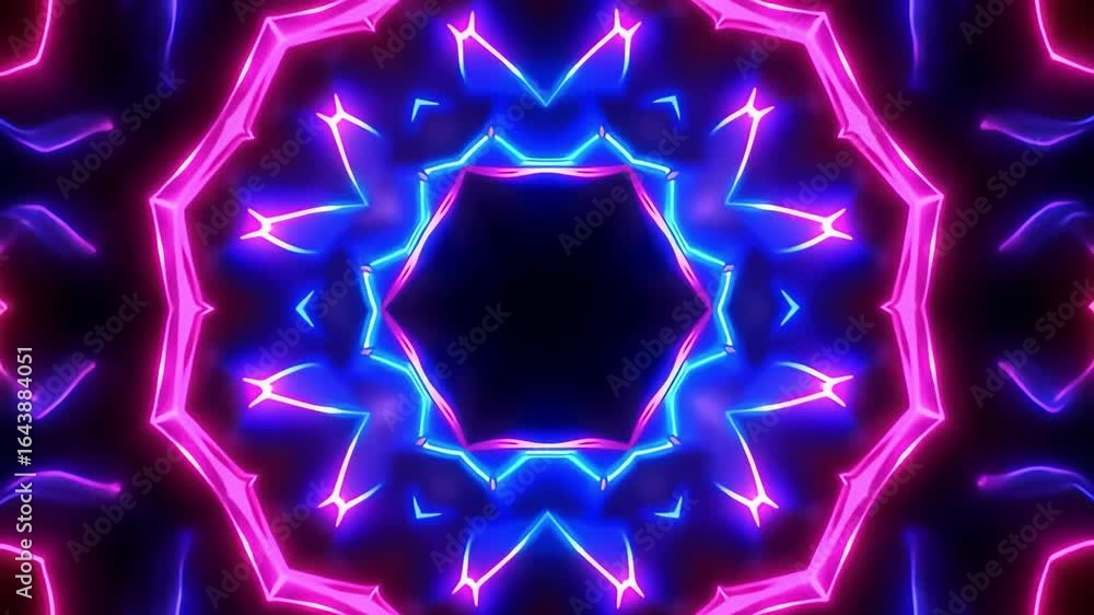 Poster vibrant neon light abstract animation with dynamic shapes for stylish background