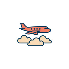 Airplane Clouds Globe Vector